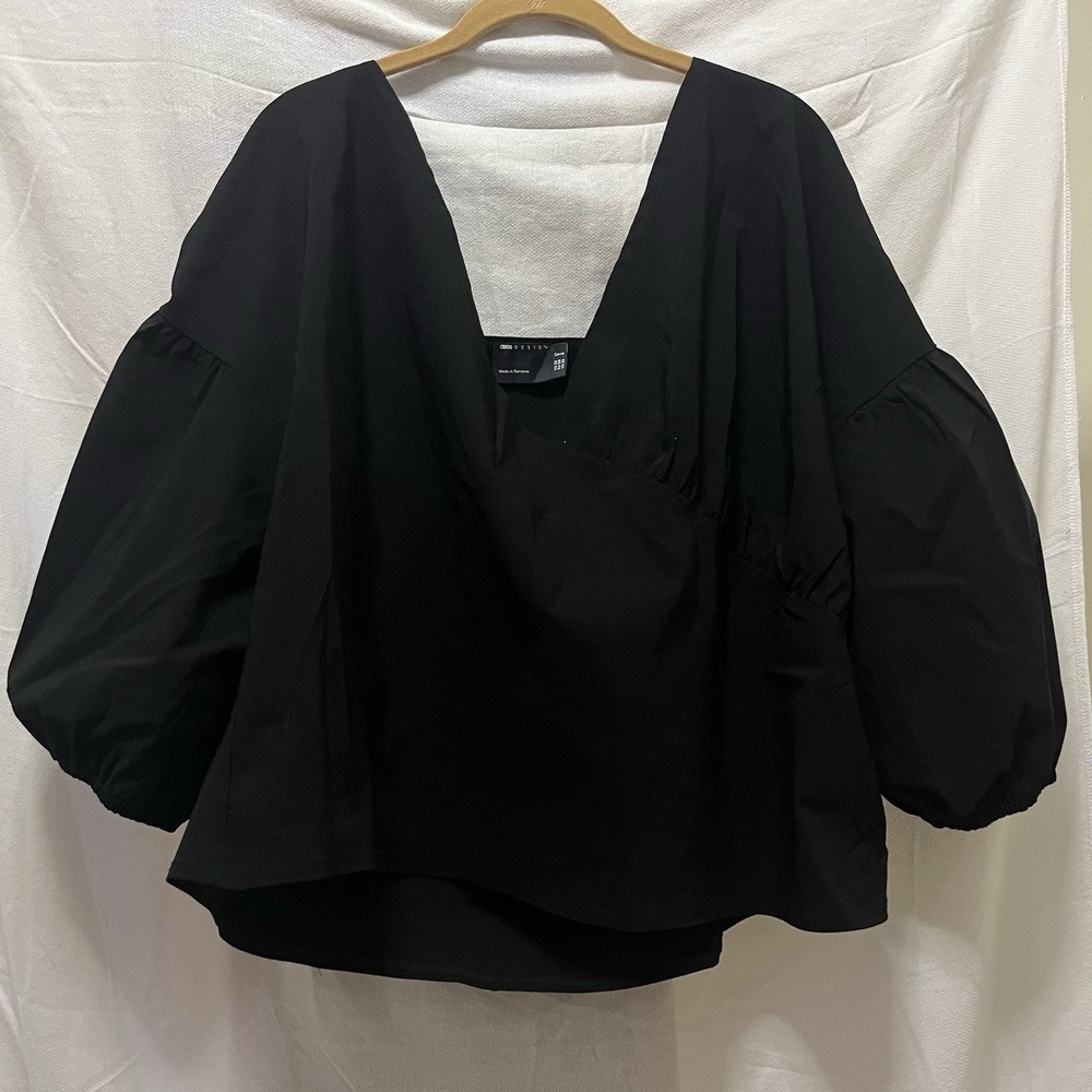 Asos Babydoll Plus Sz W26 Sexy Cleavage Low Cut Blouse Whimsigoth Goth Drama
